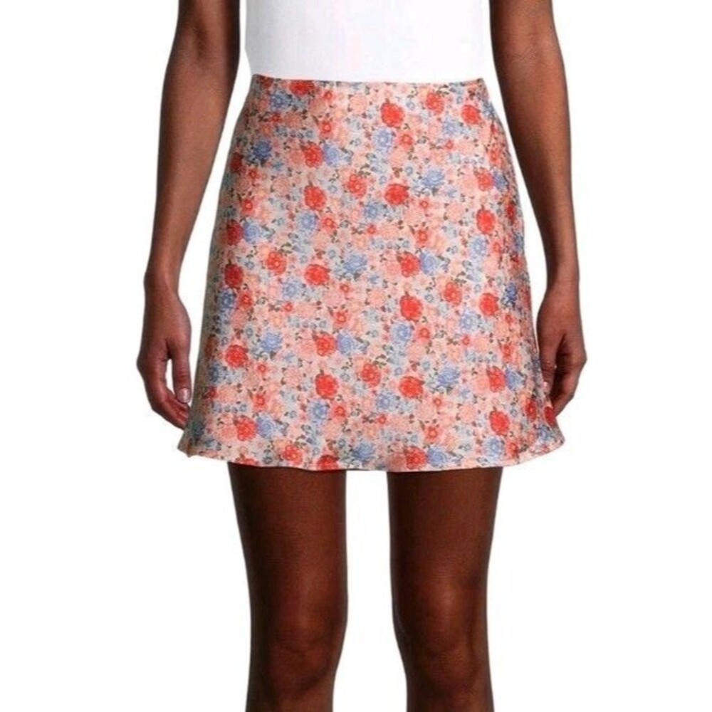 Women XXL High Waist Ditsy Floral Print Mini Skirt Flared Casual Boho A-Line NWT